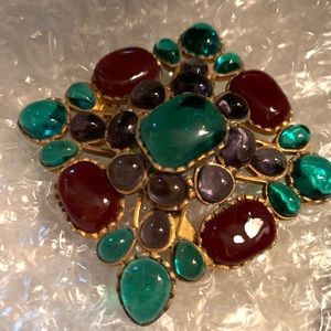 Chanel Gripoix Brooch Large Vintage